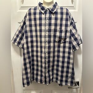 Disney Parks MICKEY MOUSE Blue & Gray Plaid Shirt Mens